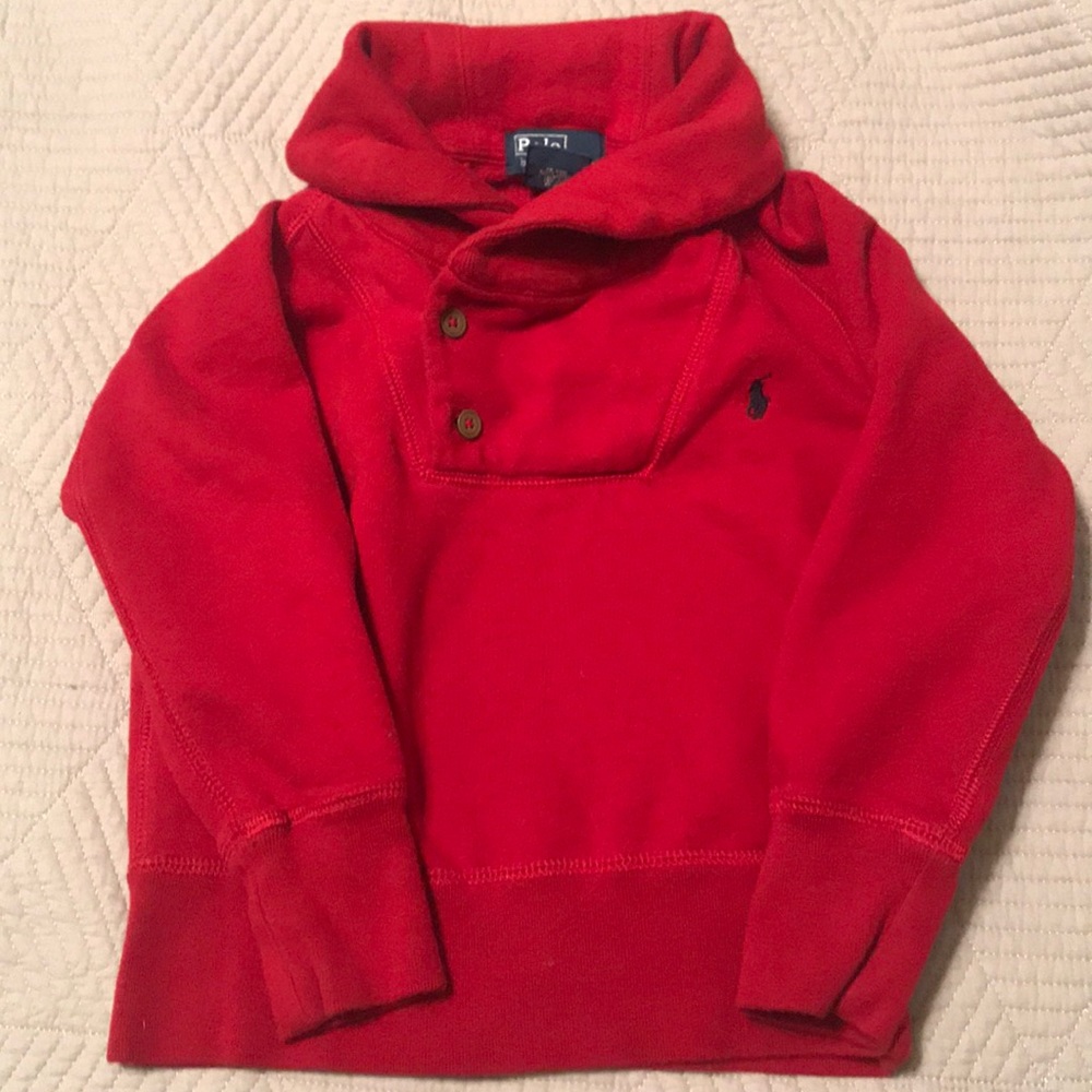 Red polo sweatshirt
